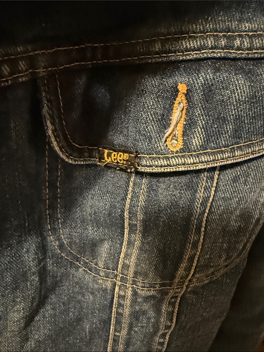Vintage Lee Rider Blue Denim Jacket with Tan Corduroy Collar - Picture 4 of 8